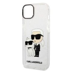 Karl Lagerfeld KLHCP14MHNKCTGT hard silikonové pouzdro iPhone 14 PLUS 6.7" transparent Gliter Karl&Choupette