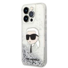 Karl Lagerfeld KLHCP14LLNKHCH hard silikonové pouzdro iPhone 14 PRO 6.1" silver Glitter Karl Head