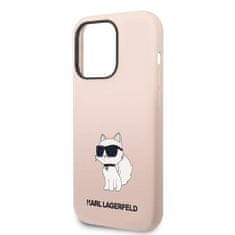 Karl Lagerfeld KLHCP14XSNCHBCP hard silikonové pouzdro iPhone 14 PRO MAX 6.7" pink Silicone Choupette