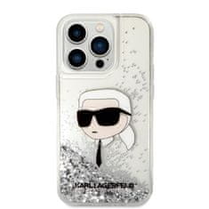 Karl Lagerfeld KLHCP14LLNKHCH hard silikonové pouzdro iPhone 14 PRO 6.1" silver Glitter Karl Head