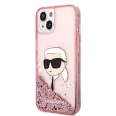 Karl Lagerfeld KLHCP14MLNKHCP hard silikonové pouzdro iPhone 14 PLUS 6.7" pink Glitter Karl Head