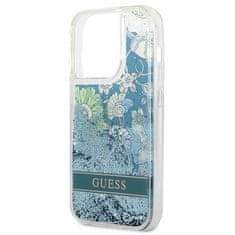 Guess GUHCP14LLFLSN hard silikonové pouzdro iPhone 14 PRO 6.1" green Flower Liquid Glitter