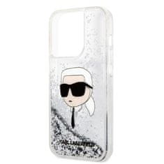 Karl Lagerfeld KLHCP14LLNKHCH hard silikonové pouzdro iPhone 14 PRO 6.1" silver Glitter Karl Head