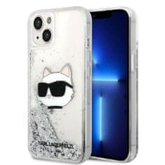 Karl Lagerfeld KLHCP14MLNHCCS hard silikonové pouzdro iPhone 14 PLUS 6.7" silver Glitter Choupette Head