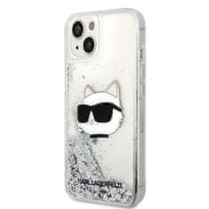 Karl Lagerfeld KLHCP14MLNHCCS hard silikonové pouzdro iPhone 14 PLUS 6.7" silver Glitter Choupette Head