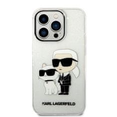 Karl Lagerfeld KLHCP14LHNKCTGT hard silikonové pouzdro iPhone 14 PRO 6.1" transparent Gliter Karl&Choupette