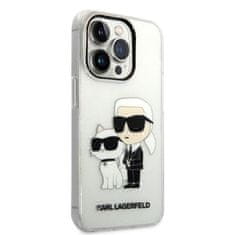 Karl Lagerfeld KLHCP14LHNKCTGT hard silikonové pouzdro iPhone 14 PRO 6.1" transparent Gliter Karl&Choupette