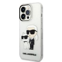 Karl Lagerfeld KLHCP14LHNKCTGT hard silikonové pouzdro iPhone 14 PRO 6.1" transparent Gliter Karl&Choupette