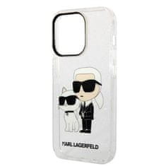 Karl Lagerfeld KLHCP14LHNKCTGT hard silikonové pouzdro iPhone 14 PRO 6.1" transparent Gliter Karl&Choupette