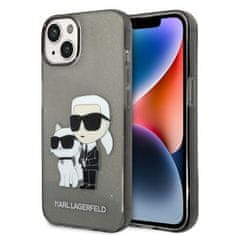 Karl Lagerfeld KLHCP14MHNKCTGK hard silikonové pouzdro iPhone 14 PLUS 6.7" black Gliter Karl&Choupette