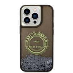 Karl Lagerfeld KLHCP14LLCRSGRK hard silikonové pouzdro iPhone 14 PRO 6.1" black Liquid Glitter RSG