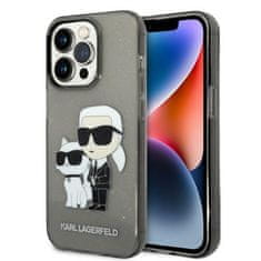 Karl Lagerfeld KLHCP14XHNKCTGK hard silikonové pouzdro iPhone 14 PRO MAX 6.7" black Gliter Karl&Choupette