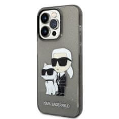 Karl Lagerfeld KLHCP14XHNKCTGK hard silikonové pouzdro iPhone 14 PRO MAX 6.7" black Gliter Karl&Choupette