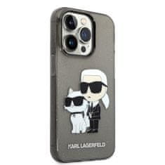 Karl Lagerfeld KLHCP14LHNKCTGK hard silikonové pouzdro iPhone 14 PRO 6.1" black Gliter Karl&Choupette