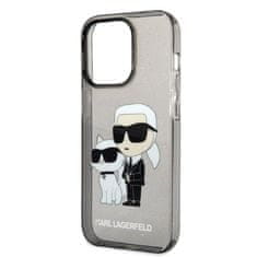 Karl Lagerfeld KLHCP14XHNKCTGK hard silikonové pouzdro iPhone 14 PRO MAX 6.7" black Gliter Karl&Choupette