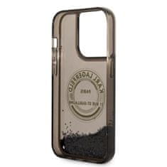 Karl Lagerfeld KLHCP14LLCRSGRK hard silikonové pouzdro iPhone 14 PRO 6.1" black Liquid Glitter RSG