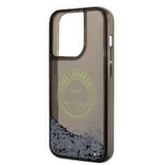 Karl Lagerfeld KLHCP14LLCRSGRK hard silikonové pouzdro iPhone 14 PRO 6.1" black Liquid Glitter RSG