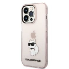 Karl Lagerfeld KLHCP14LHNCHTCP hard silikonové pouzdro iPhone 14 PRO 6.1" pink Ikonik Choupette