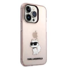 Karl Lagerfeld KLHCP14LHNCHTCP hard silikonové pouzdro iPhone 14 PRO 6.1" pink Ikonik Choupette