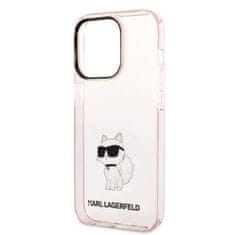 Karl Lagerfeld KLHCP14LHNCHTCP hard silikonové pouzdro iPhone 14 PRO 6.1" pink Ikonik Choupette