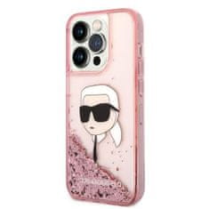 Karl Lagerfeld KLHCP14XLNKHCP hard silikonové pouzdro iPhone 14 PRO MAX 6.7" pink Glitter Karl Head