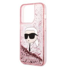 Karl Lagerfeld KLHCP14XLNKHCP hard silikonové pouzdro iPhone 14 PRO MAX 6.7" pink Glitter Karl Head