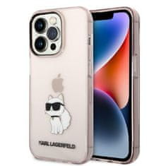 Karl Lagerfeld KLHCP14XHNCHTCP hard silikonové pouzdro iPhone 14 PRO MAX 6.7" pink Ikonik Choupette