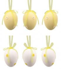 Anděl Přerov Vajíčka plastová na zavěšení 5 cm,s kytičkou,6 ks v sáčku 
