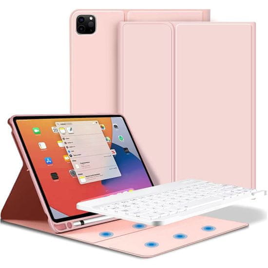 Tech-protect SC Pen pouzdro s klávesnicí na iPad Pro 11'' 2020 / 2021 / 2022, růžové