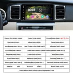 Farrot Multimediální přehrávač do auta Toyota, AUTORÁDIO 2 din 7palcové Android 10.1, GPS navigací, WIFI, USB, Bluetooth, + zadní kamera