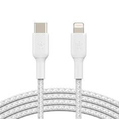 Belkin BOOST CHARGE Lightning/USB-C kabel, 1m, bílý - odolný