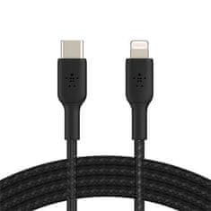 Belkin USB-C kabel s lightning konektorem, 2m, černý - odolný