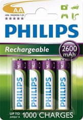 Philips baterie AA 2600mAh MultiLife, NiMh - 4ks