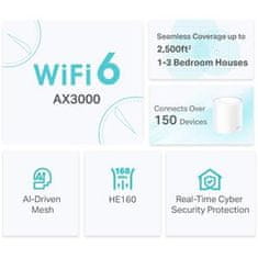 TP-Link AX3000 Smart Home Mesh WiFi6 System Deco X50(2-pack)