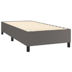 Greatstore Box spring postel s matrací šedý 90x190 cm umělá kůže