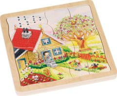 Goki Vývojové dřevěné puzzle Roční období