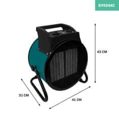 VONROC Elektrické topení s ventilátorem - 6000W/9000W - Keramika |Třífázové napájení 400V