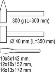 YATO Vložka do zásuvky - kladiva, dláta a sekáče 5ks