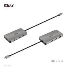 Club 3D Dokovací stanice 8v1 USB 3.2 typ C (2xHDMI, 2xUSB-A, RJ45, SD/ Micro SD USB Type-C female port), Triple Dynamic