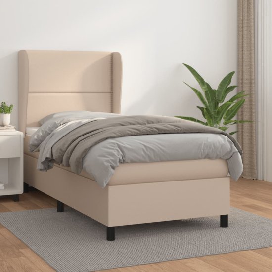 Greatstore Box spring postel s matrací cappuccino 100x200 cm umělá kůže