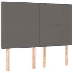 Greatstore Čelo postele s LED šedé 144x5x118/128 cm umělá kůže