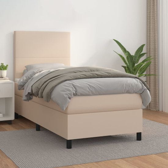 shumee Box spring postel s matrací cappuccino 90x190 cm umělá kůže