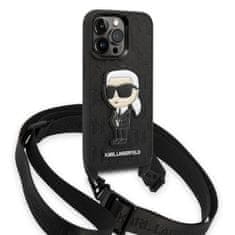 Karl Lagerfeld KLHCP14LSTKMK hard silikonové pouzdro iPhone 14 PRO 6.1" black Monogram Ikonik Patch