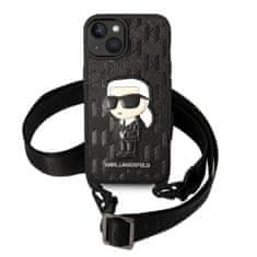 Karl Lagerfeld KLHCP14MSTKMK hard silikonové pouzdro iPhone 14 PLUS 6.7" black Monogram Ikonik Patch