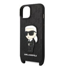 Karl Lagerfeld KLHCP14MSTKMK hard silikonové pouzdro iPhone 14 PLUS 6.7" black Monogram Ikonik Patch