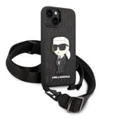 Karl Lagerfeld KLHCP14MSTKMK hard silikonové pouzdro iPhone 14 PLUS 6.7" black Monogram Ikonik Patch