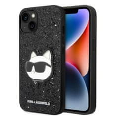 Karl Lagerfeld KLHCP14MG2CPK hard silikonové pouzdro iPhone 14 PLUS 6.7" black Glitter Choupette Patch