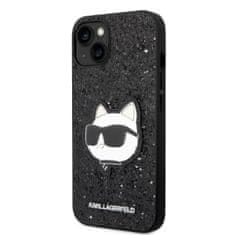 Karl Lagerfeld KLHCP14MG2CPK hard silikonové pouzdro iPhone 14 PLUS 6.7" black Glitter Choupette Patch