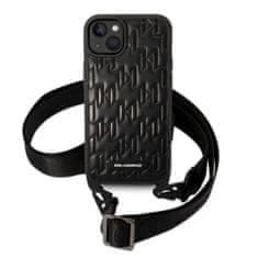 Karl Lagerfeld KLHCP14MSTMK hard silikonové pouzdro iPhone 14 PLUS 6.7" black Monogram Plaque Logo Strap