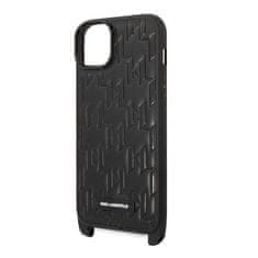 Karl Lagerfeld KLHCP14MSTMK hard silikonové pouzdro iPhone 14 PLUS 6.7" black Monogram Plaque Logo Strap